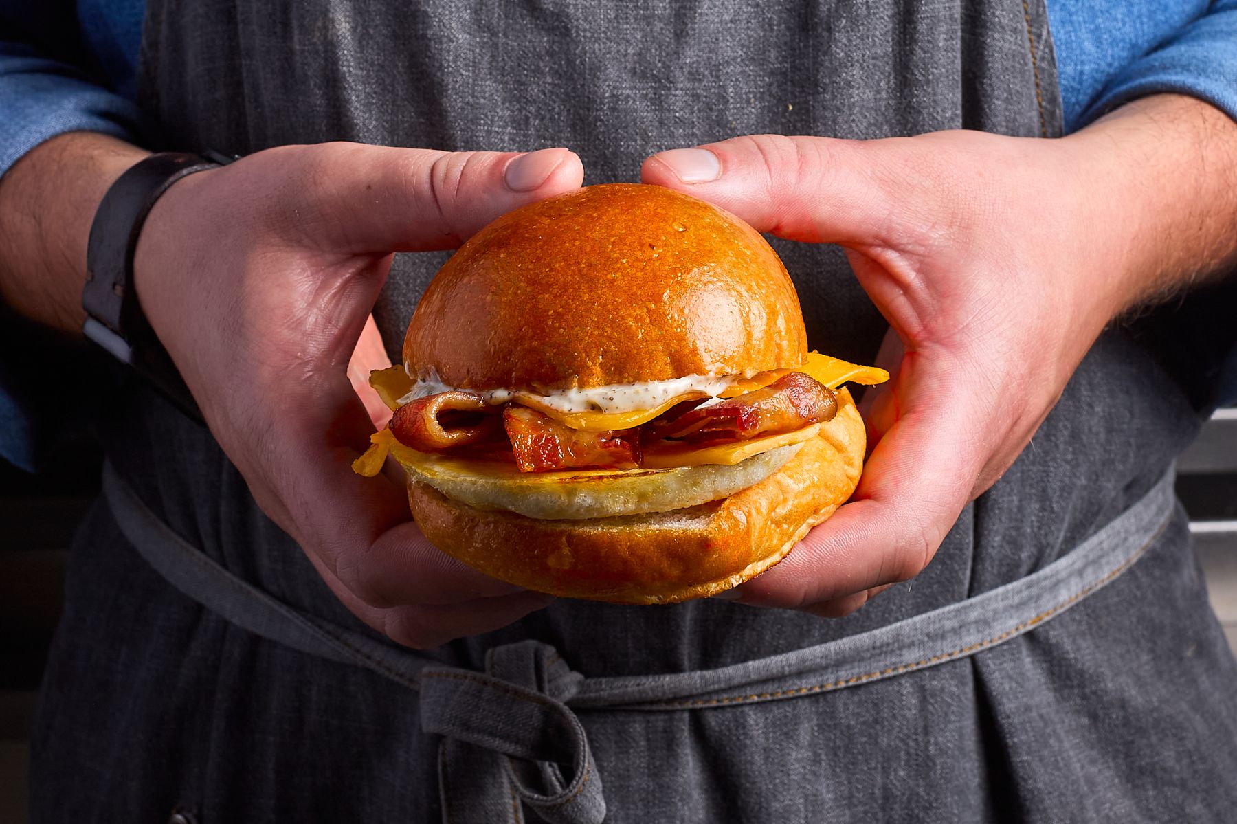 Bacon egg and cheese breakfast sandwich